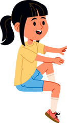 Girl Sitting in Casual Pose