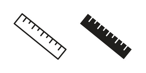 Ruler icon flat black and white logo