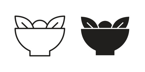 Salad icon flat black and white logo