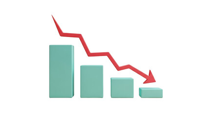 Business Bar Chart Showing Steep Decline.