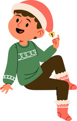 Festive Boy in Santa Hat