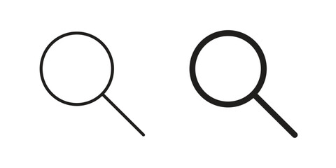 Search icon flat black and white logo