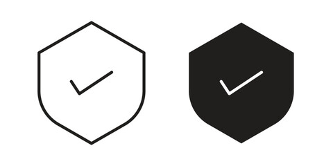 Security icon flat black and white logo