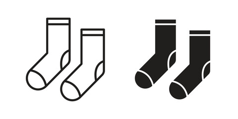 Socks icon flat black and white logo