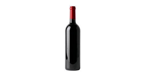 Bottle of wine isolated on transparent or white background, png