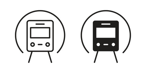 Subway icon flat black and white logo