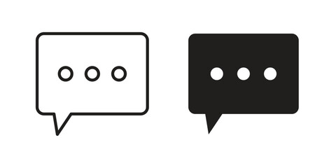 Text message icon flat black and white logo