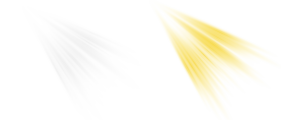 Overlays of bright yellow sunlight rays, soft lens flare glow and transparent golden light beams creating warm sun effect on PNG background.