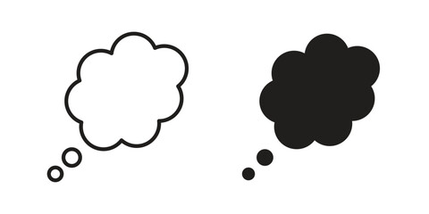 Think bubble icon flat black and white logo