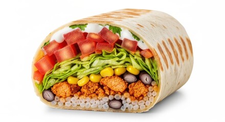 Delicious Loaded Burrito with Fresh Ingredients for a Healthy Meal