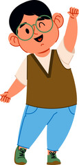 Obraz premium Boy Winking and Waving
