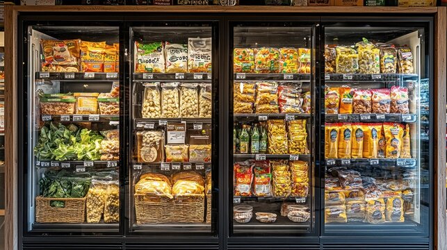 Grocer's cooler filled with fresh & packaged food - Powered by Adobe