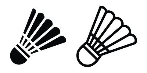 Badminton icon. flat illustration of vector icon for web,Badminton birdie trio in black, blue, and orange hues