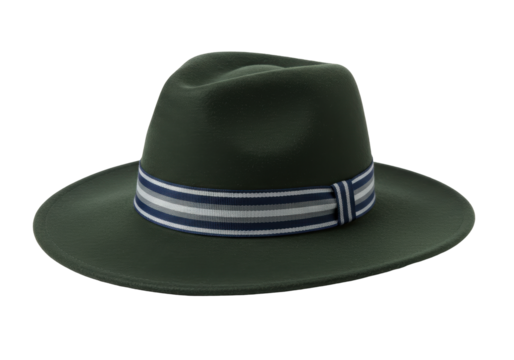 Isolated Wool Felt Panama Hat with Striped Band for Men Fashionable Headwear Style Accessory