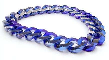 Stylish Gradient Blue Chain Necklace