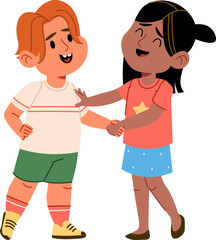 Kids Shaking Hands and Smiling