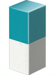 Teal And White Rectangular Prism