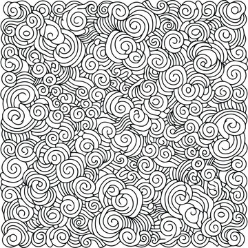 Vector seamless swirl cloud ornament inspired by Jogja batik style, abstract decorative pattern design