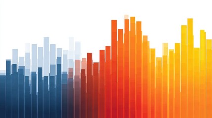 Fototapeta premium A business stock graph clipart, market analysis element, gradient infographic style, isolated on white background.