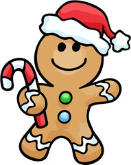 gingerbread man with santa hat