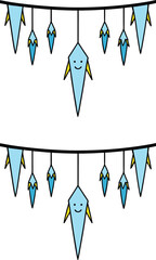 Ornaments icicle light as festive decorations vector illustration. 