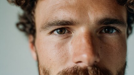 Fototapeta premium Man's face in close-up shot.