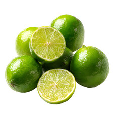 Vibrant Fresh Limes Group on White Background for Culinary Concepts