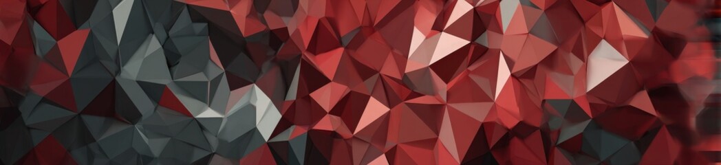 Obraz premium Abstract Triangular Texture with Dominant Red and Grey Tones Creating a Patterned Composition