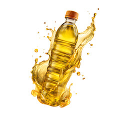 Luxury Golden Cooking Oil Bottle Splash Liquid Design