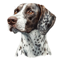 watercolor vector of Pointer, isolated on a white background.