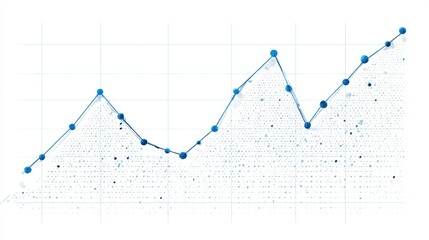 Fototapeta premium A line graph clipart, data analysis element, clean vector infographic, minimal blue, isolated on white background.