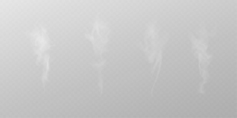 Realistic smoke plumes PNG isolated background