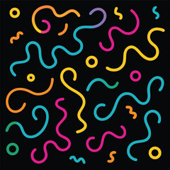 Colorful Abstract Fish and Shape Seamless Pattern