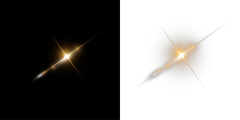 Golden sparkling light PNG effect