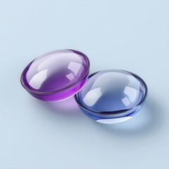Two Contact Lenses In Purple And Blue