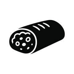 Sausage vector icon, food illustration, meat product.