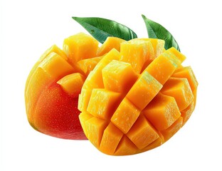 Two Cut Mangoes With Teal Glitter