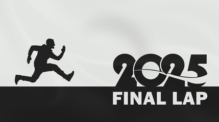 Silhouette of a runner with bold 