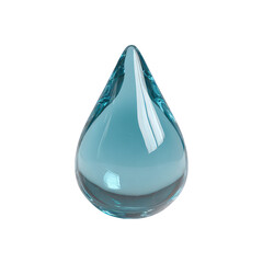 Single Water Drop on Transparent Background