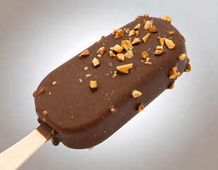 Obraz premium Chocolate ice pop with peanuts