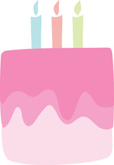 Birthday cake candles celebration party vector.