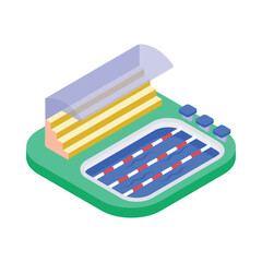 Swimming Pool Isometric vector Illustration 