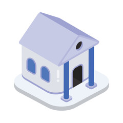 Museum Isometric vector Illustration 
