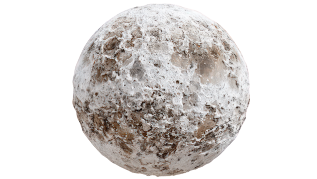 Snow Covered Celestial Body on Black Background