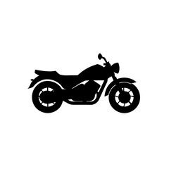 Obraz premium Silhouette depiction of a motorcycle with visible wheels seat and handlebars on a white background on transparent background