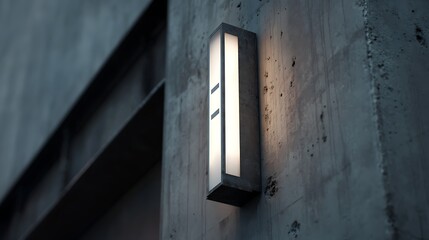 Modern Wall Light Fixture Illuminating Concrete Wall in Industrial Style Interior