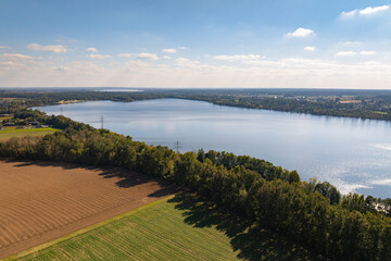 Jezioro Pławniowice - Krajobraz - lotnicza perspektywa 