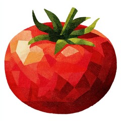 Red Tomato with Geometric Pattern