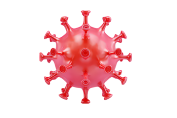 Red Virus Cell Microscopic View