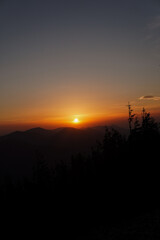 Amazing sunrise in the mountains